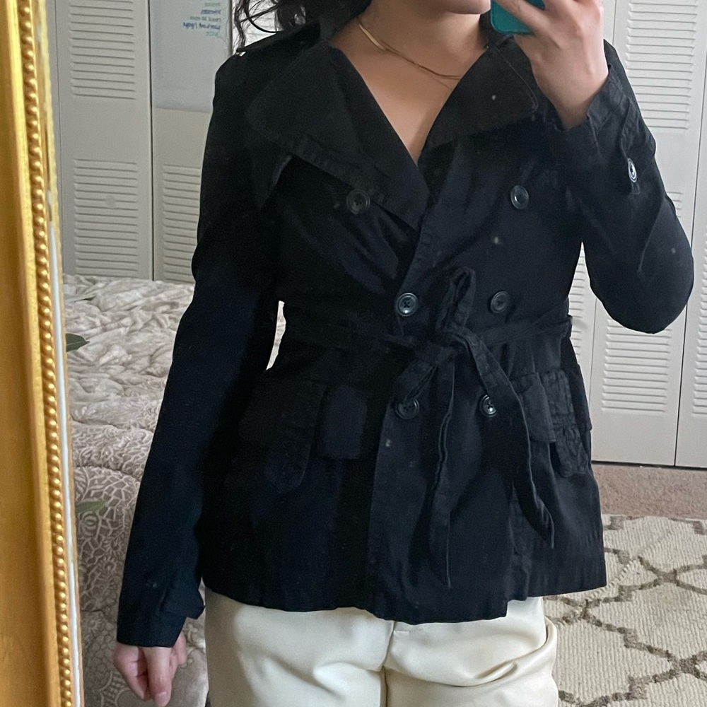 Black raincoat